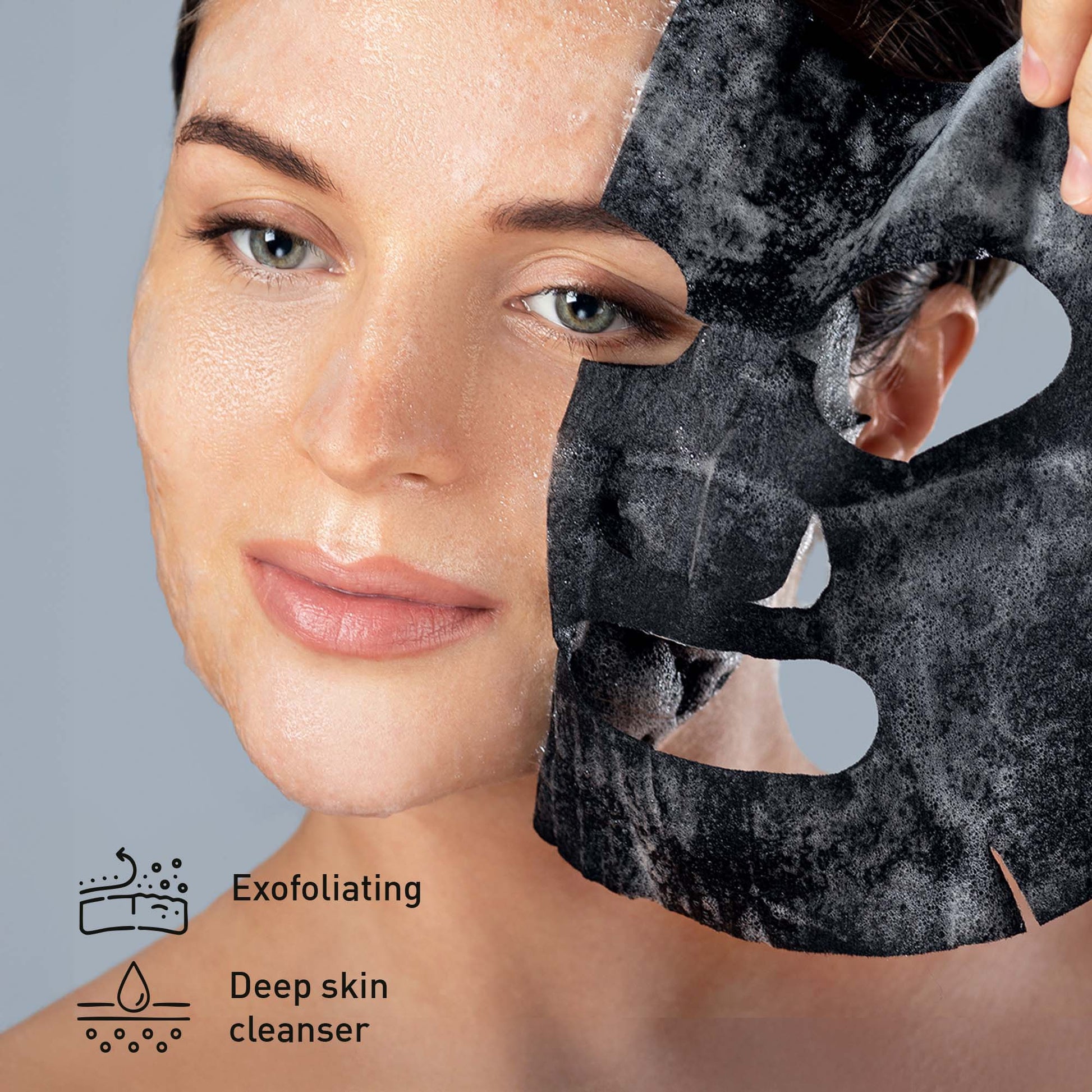 Ultimate Skincare Bundle: Charcoal Sheet Mask + Tea Tree Sheet Mask + Cucumber Sheet Masks +  Cleansing Charcoal Nose Pore Strip-3